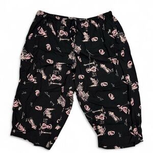 Vintage 90’s Victoria Jones Cotton Capri Pants Travel World Print London & Rome